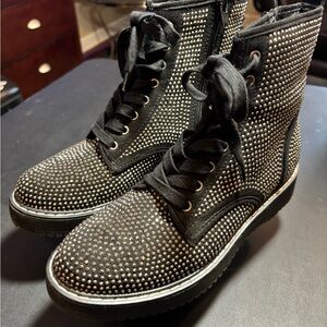 Super cute Madden Girl sparkle combat boots like new! Size 7.5